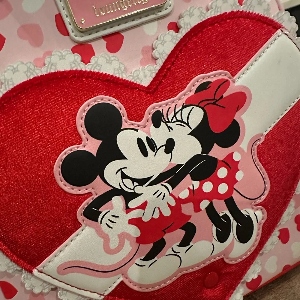 Adorable Loungefly Minnie and Mickey Mini Backpack ❤️ 💖 - Picture 2 of 9